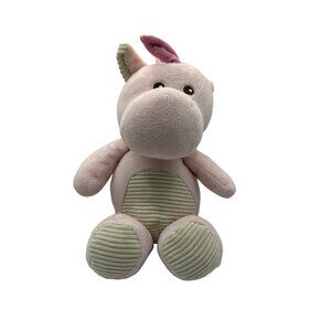 Kelly Toy Pink Tan belly Unicorn Plush Rattle Stuffed Animal Toy 11 inch Floppy